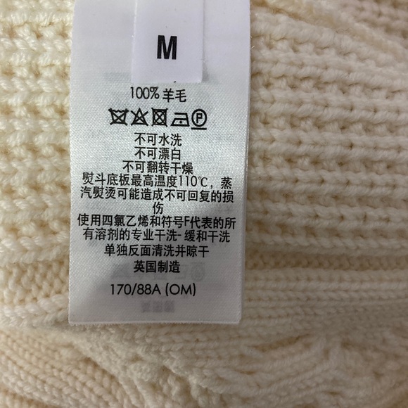 White Mens 100% Merino Wool Sweater Size M - Picture 6 of 6